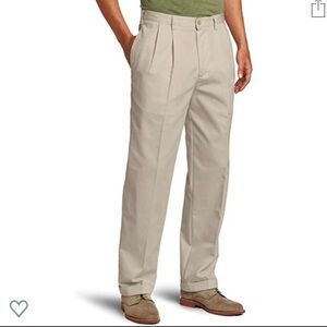 NEW Izod American Chino Double Pleated Khaki 100% Cotton Metrix Fit Cuffed Pants
